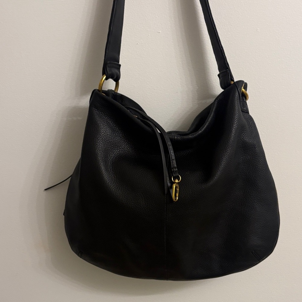 HOBO Classic Black Leather Hobo Bag